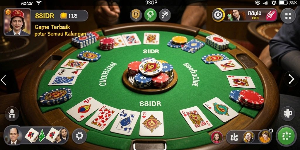Tampilan gameplay seru dalam aplikasi Gaple 88IDR.