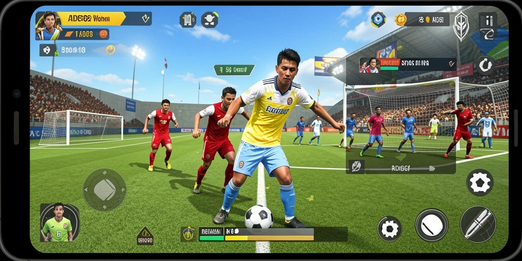 Tangkapan layar dari gameplay <strong>ADG62</strong> yang menunjukkan aksi seru di lapangan.
