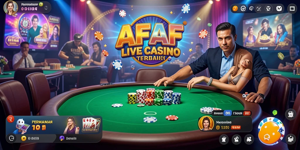 Tampilan utama AFAF dengan dealer dan gameplay Live Casino.