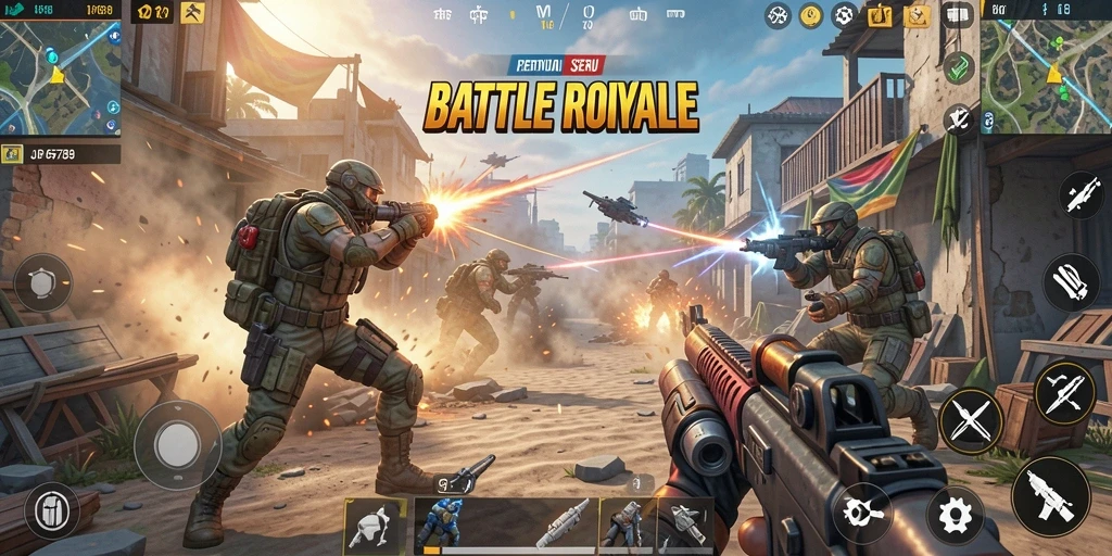 Tampilan gameplay seru dari JP6789 di medan pertempuran Battle Royale.