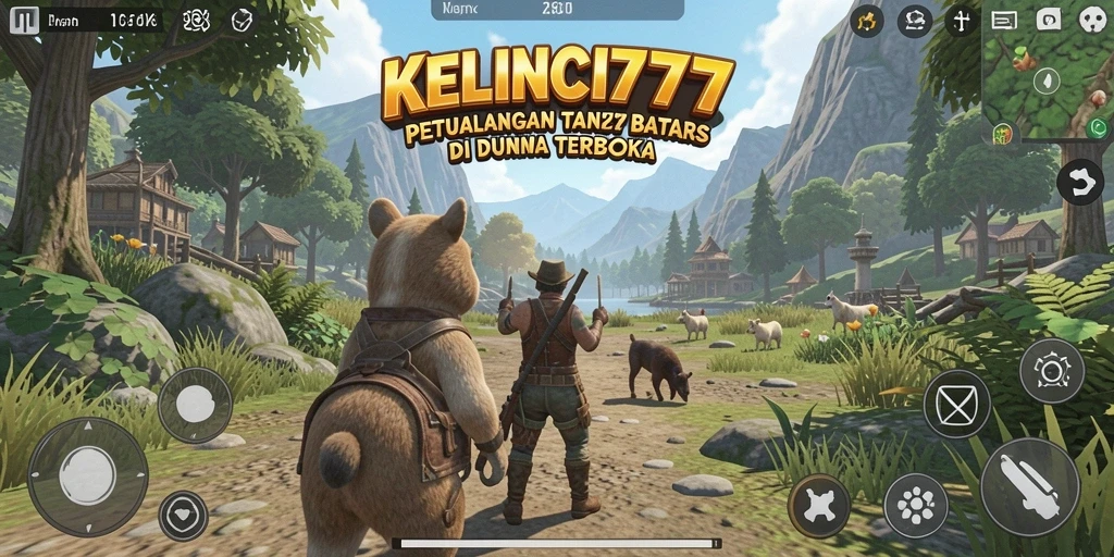 Screenshot gameplay KELINCI777 yang menampilkan petualangan epik di dunia terbuka.
