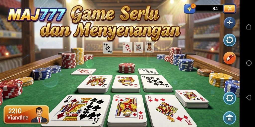 Screenshot gameplay MAJ777 menampilkan aksi seru permainan Gaple.