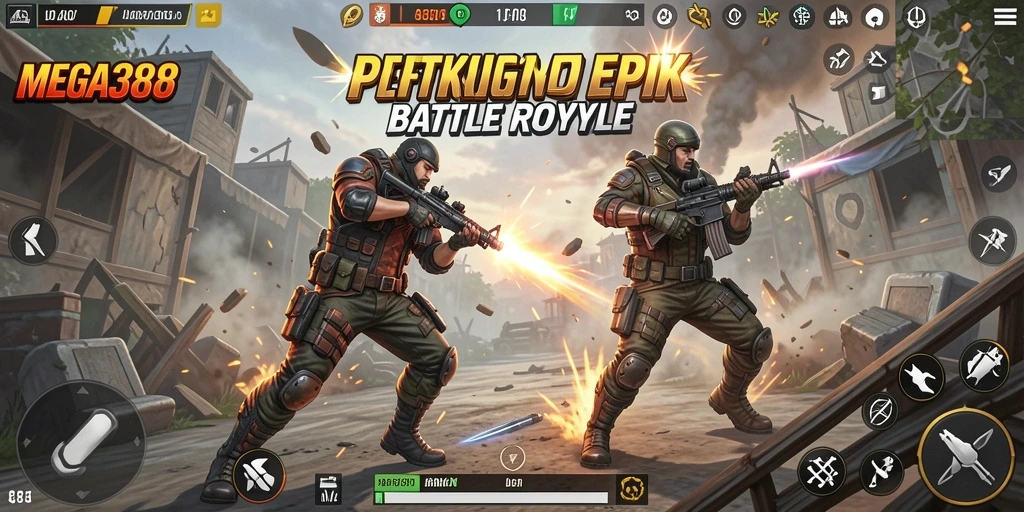 Gameplay seru di dunia Battle Royale MEGA388.