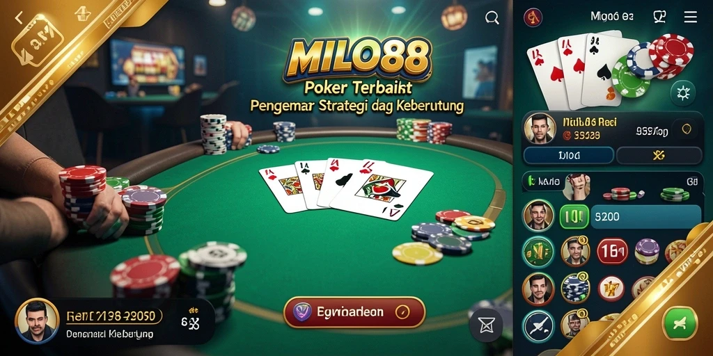 Tampilan gameplay poker yang seru dan interaktif di MILO88.