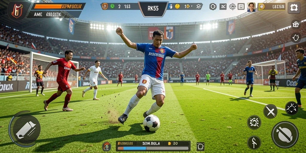 Tampilkan permainan sepak bola dengan antusias dan strategi menawan.