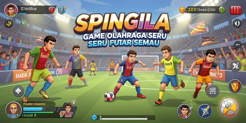 Tampilan menarik dari gameplay SPINGILA yang penuh aksi olahraga.