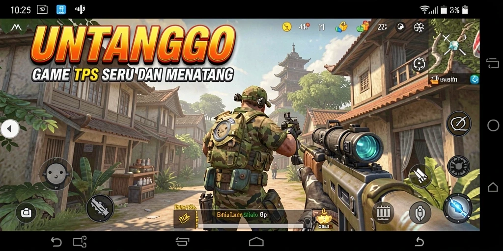 Tangkapan layar dari gameplay UNTUNGGO yang penuh aksi.